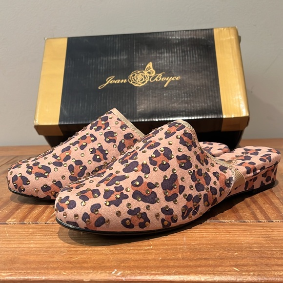 Joan Boyce leopard print with sequin detail slip-ons - Picture 2 of 5